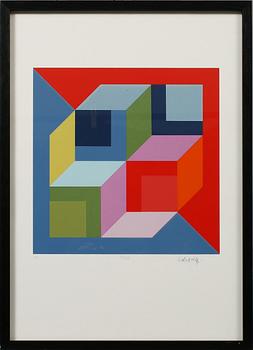 VICTOR VASARELY, färgseriegrafi, signerad och numrerad 20/100.
