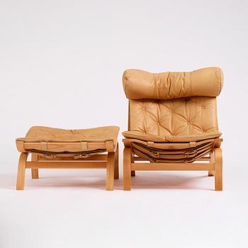 Arne Norell, a 'Scandi', easy chair and ottoman, Norell Möbel AB, Sweden 1970s.