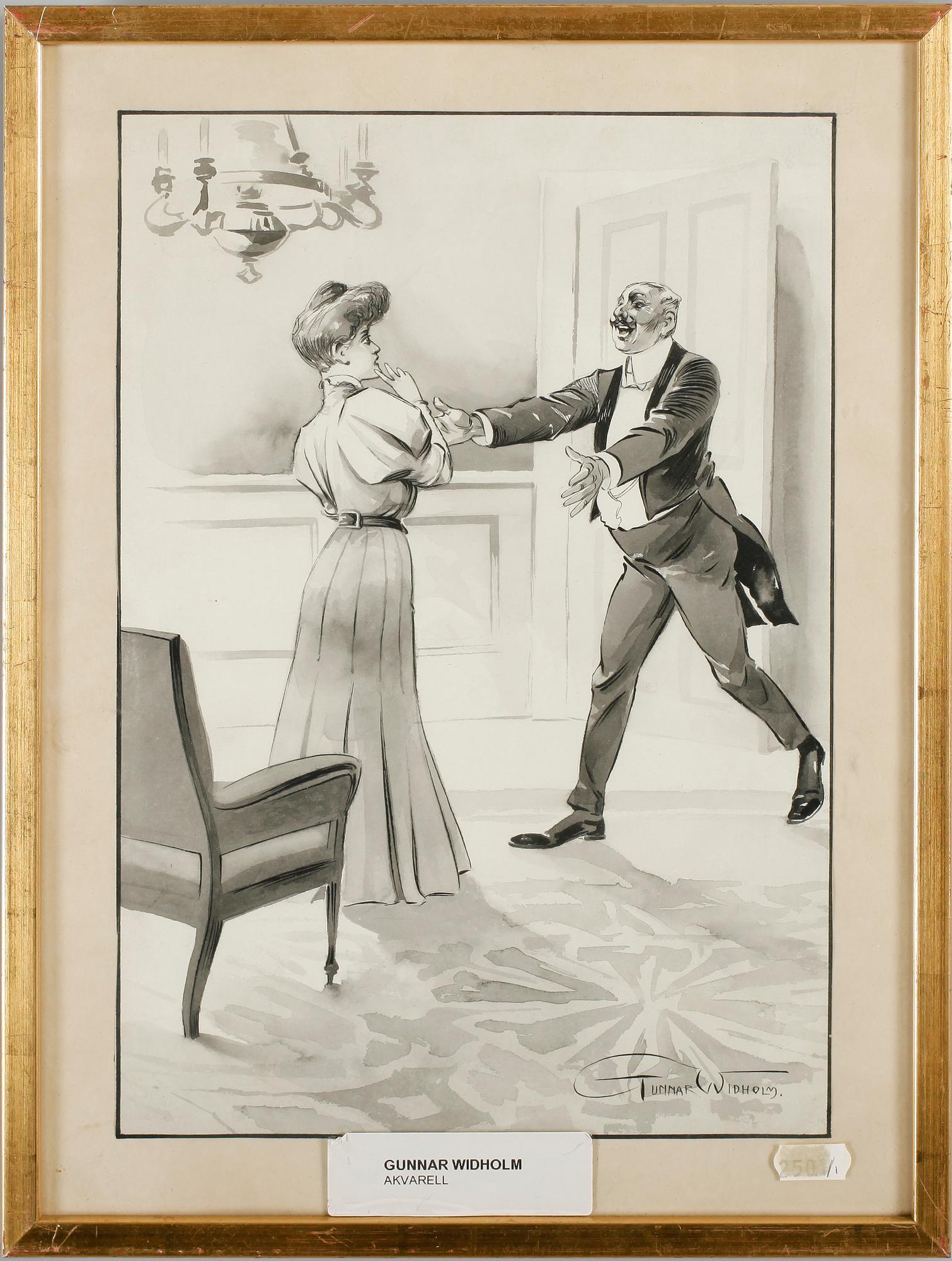 GUNNAR WIDHOLM, 3 st, akvareller, sign.