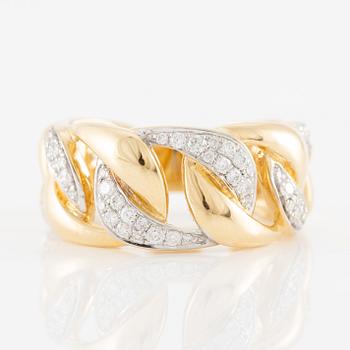 Ring 18K gold chain-form set with brilliant-cut diamonds. - Bukowskis