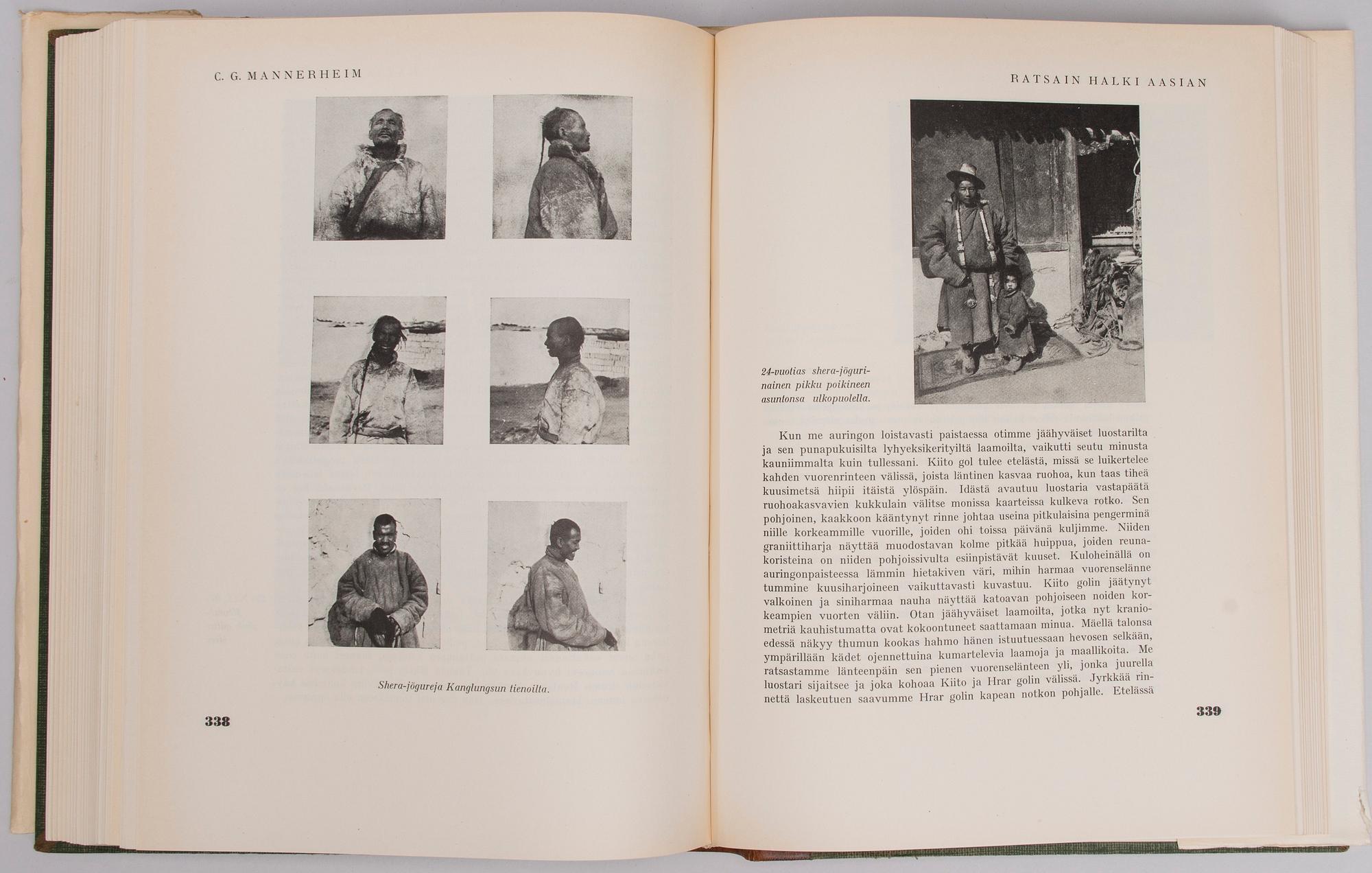 TRYCKBILD, 1940-tal, och BOK, "C. G. Mannerheim - Ratsain halki Aasian", Oy Suomen kirja, Helsingfors 1941.