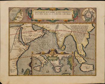 ABRAHAM ORTELIUS, map, copper engraving "Erythraei Sive Rubri Maris Periplus..." early 17th century.