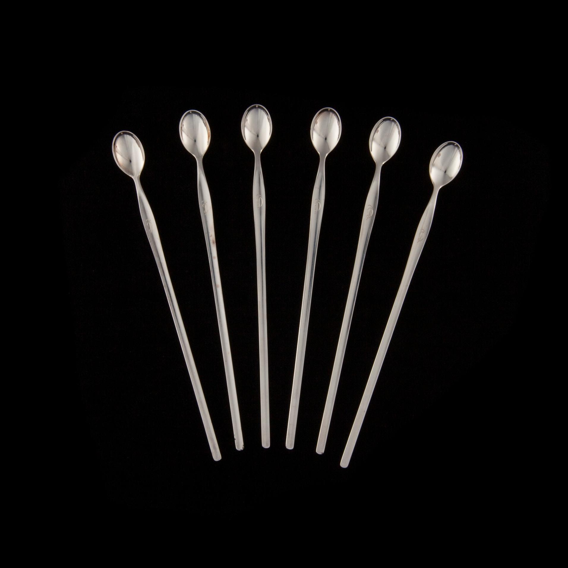 COCKTAILSKEDAR, 6 st, sterling silver, "Tapio", Tapio Wirkkala 1973. Vikt 160,3 g.