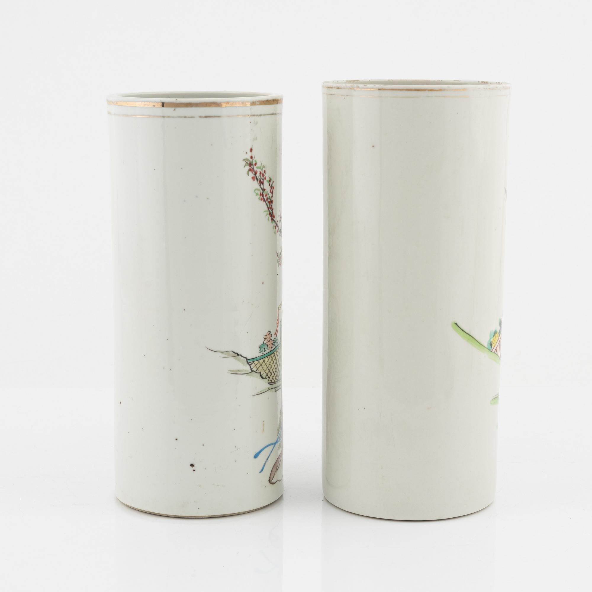 Two famille rose vases, China, 20th Century.