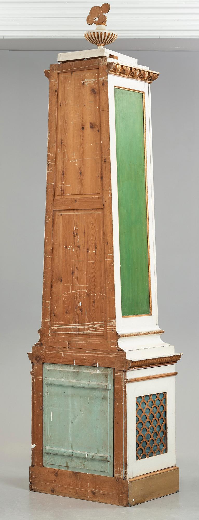 GOLVUR med spelverk, av Peter Strand 1798, med 14 stycken musikrullar. Sengustavianskt.