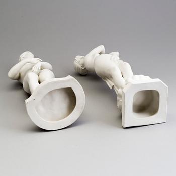 TWO PARIAN FIGURES, Gustafsberg, early 20th century.