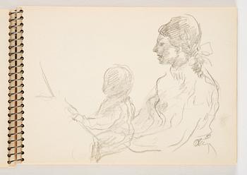 Lotte Laserstein, 1 skissblock med ca 14 teckningar varav 1 signerad.