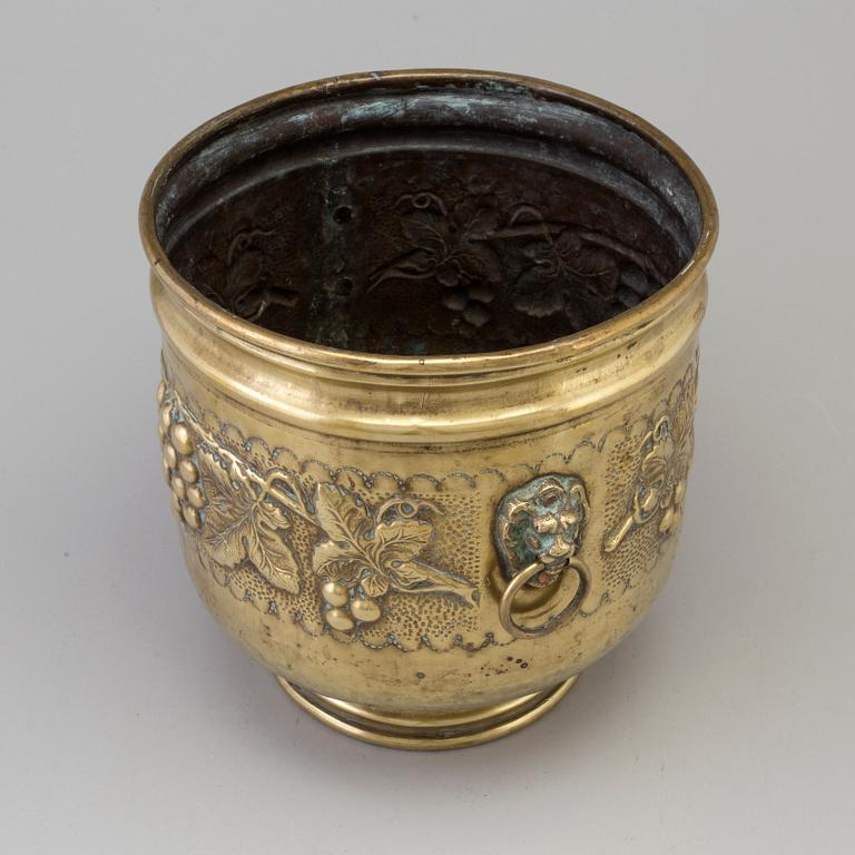 A 18th/19th century brass champagne cooler.