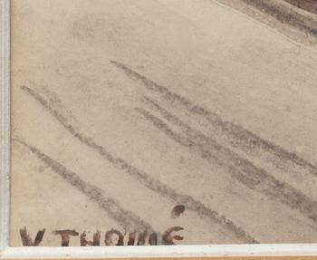 VERNER THOMÉ, akvarell, signerad.