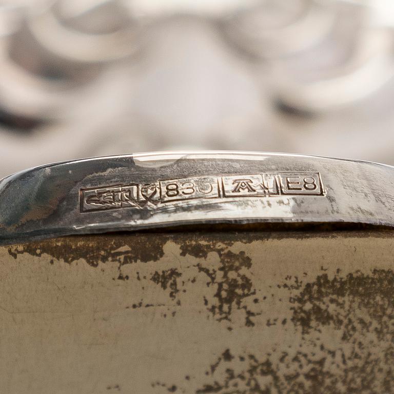 A pair of silver candelabra, Auran Kultaseppä, Turku 1982-83.