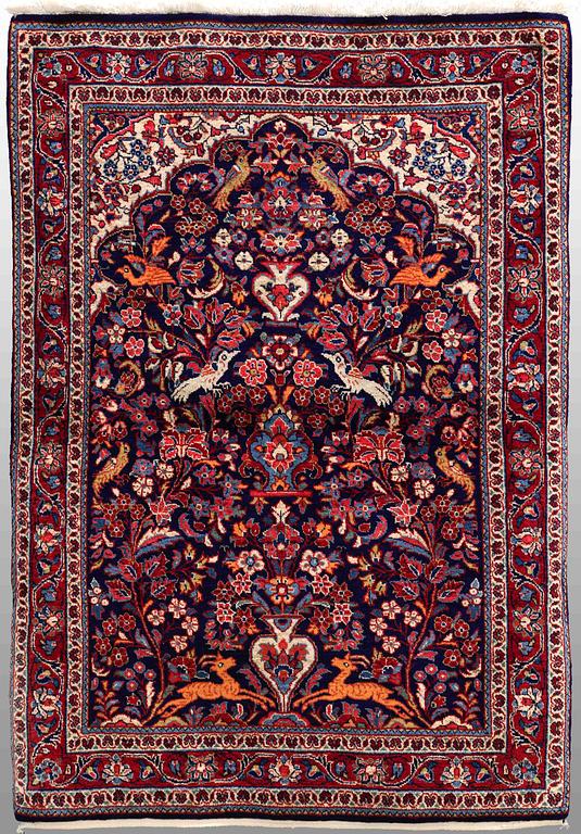 A rug, Figural Sarouk, around 150 x 100 cm.