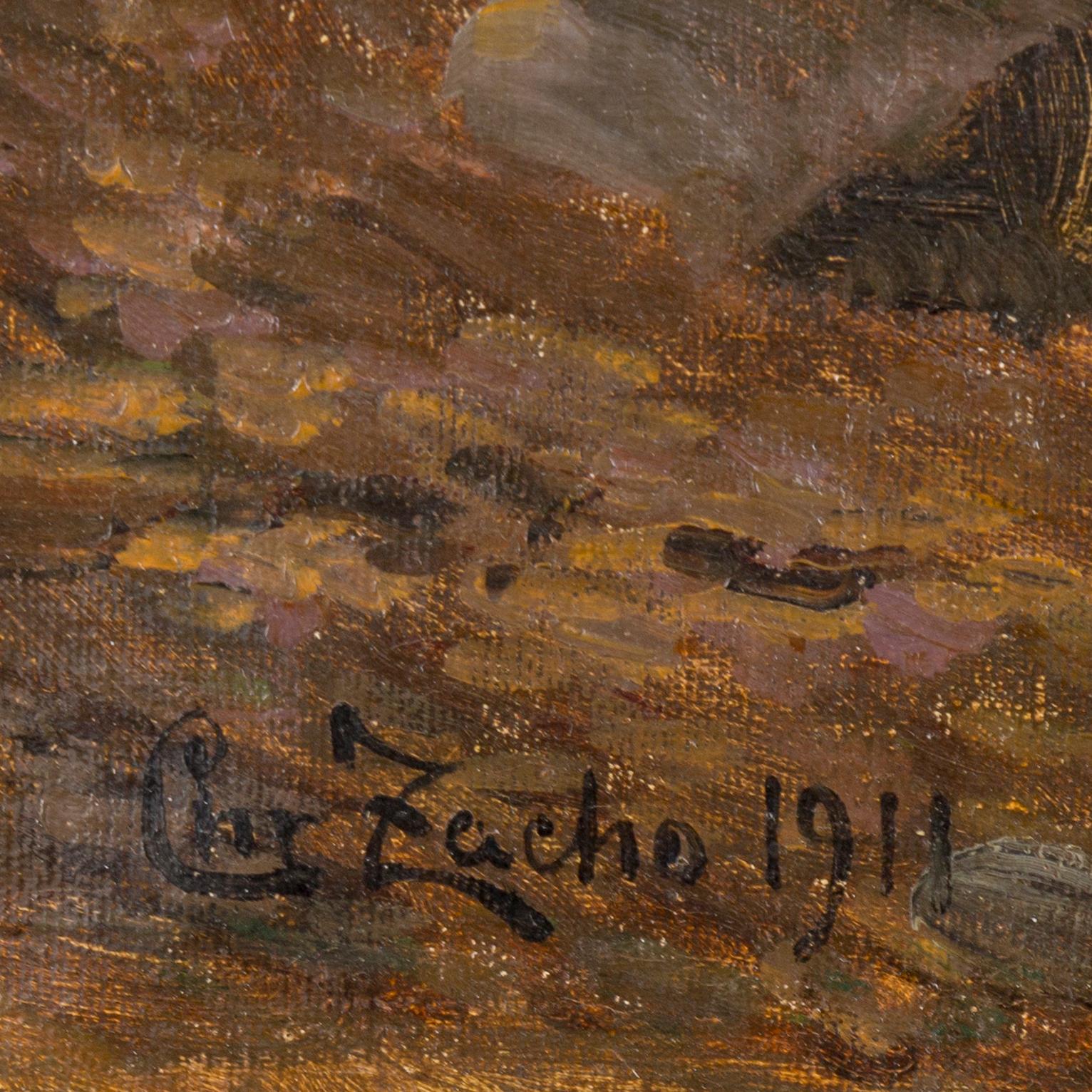 CHRISTIAN ZACHO, Oil on canvas, signed and dated 1911.