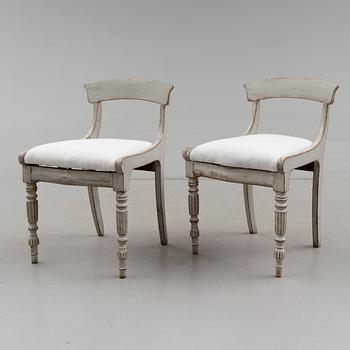 TABURETTER / STOLAR, senempire, 1800-talets mitt.