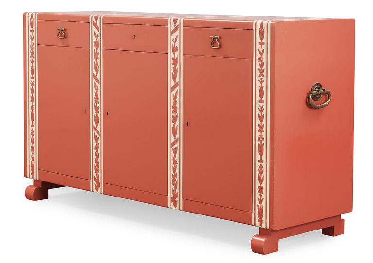 A Carl Malmsten lacquered and carved sideboard, Stockholm probably 1930's.