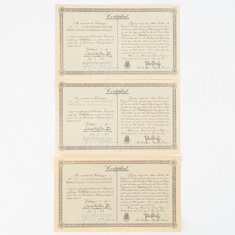 Lockburkar, 3 st, sjöfynd, porslin, Kina, qingdynasti, 1700-tal.