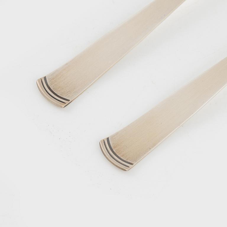 Jacob Ängman, a set of twelve 'Rosenholm' silver coffee spoons, jubilee edition, GAB, 1982.