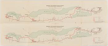 A poster and a map of the marathon track of the Olympic Games in Stockholm 1912.