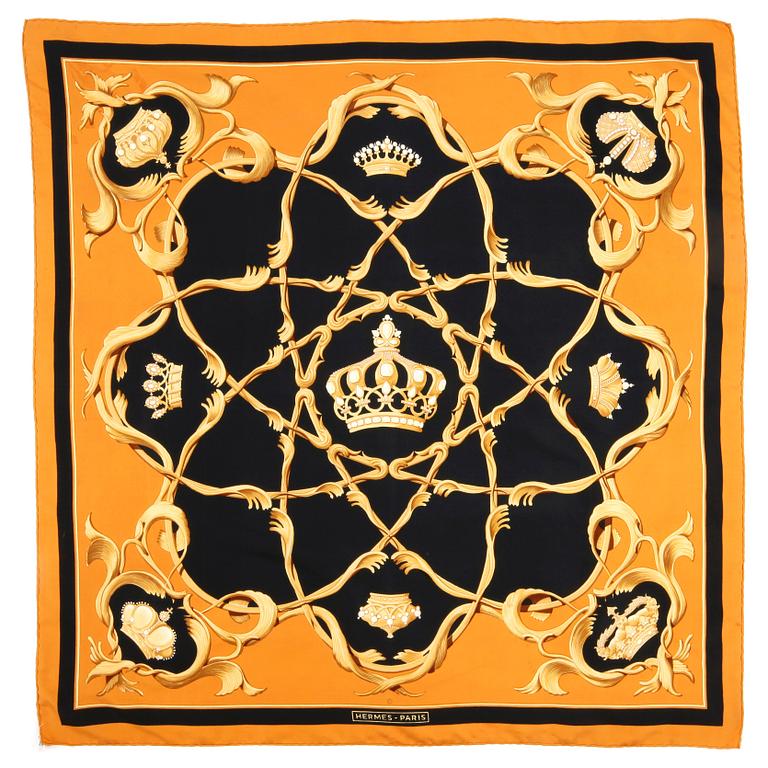 HERMÈS, scarf, "Crowns / Couronnes".