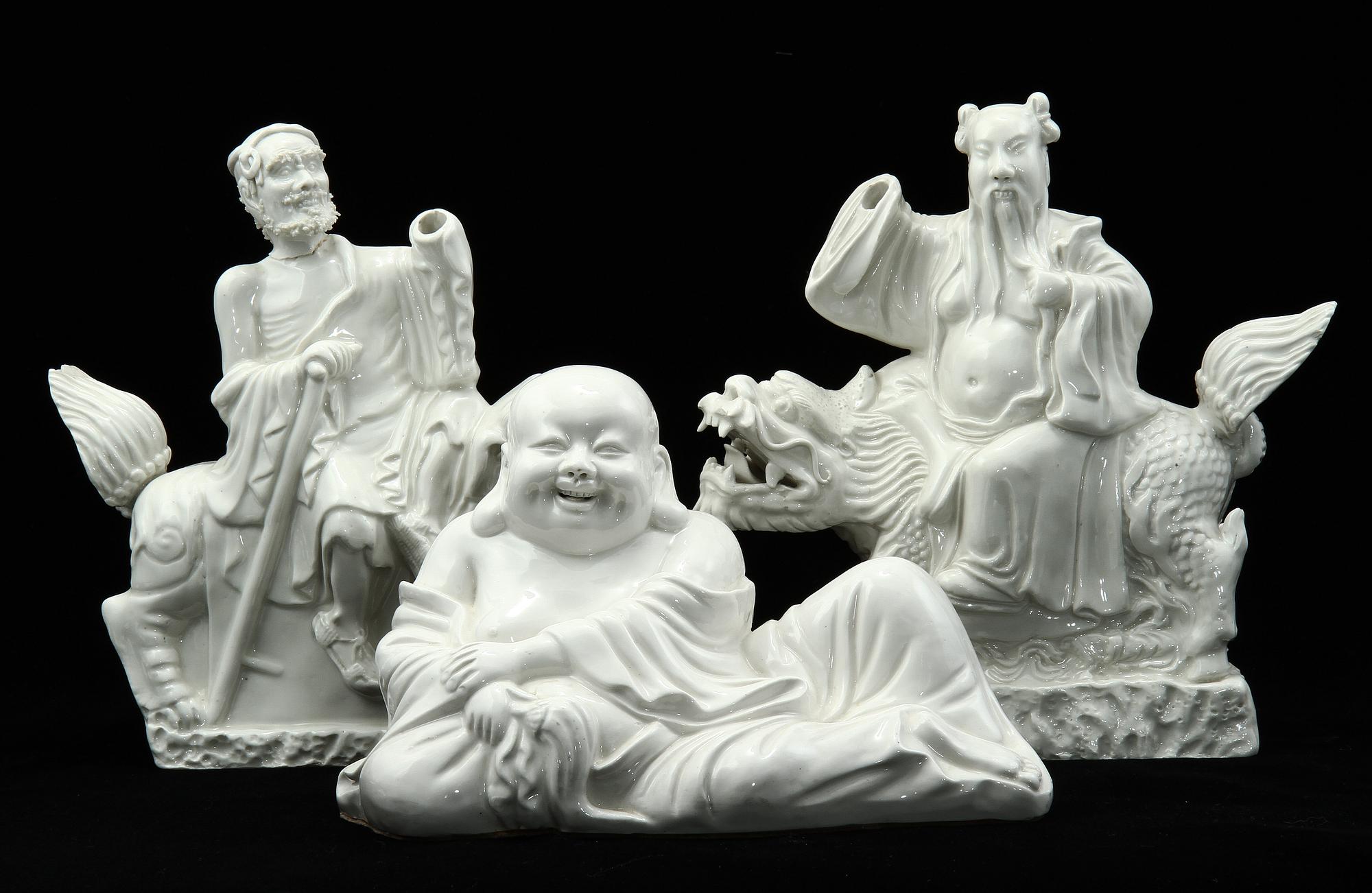 FIGURINER, 3 st, porslin, Kina, 1800/1900-tal.