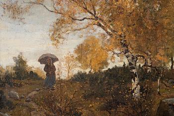 Reinhold Norstedt, Woman in an Autumn Landscape.