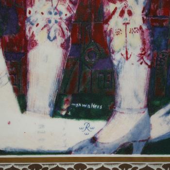 VÄGGPLAKETT, porslin, Max Walter Svanberg, Rörstrand, 1900-talets andra hälft.