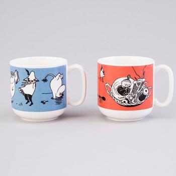 TWO MOOMIN-MUGS, porcelain, Arabia 1992-1997.