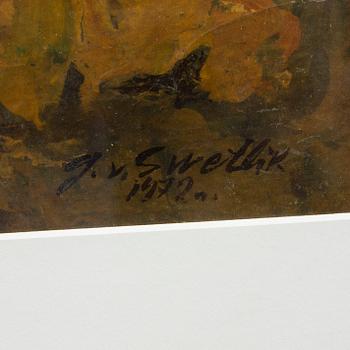 GEORGES VON SWETLIK, olja på papper, signerad och daterad 1972.