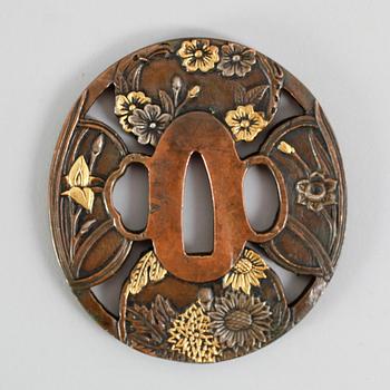 TSUBA, brons, Japan, Masahiro, 1800-tal.