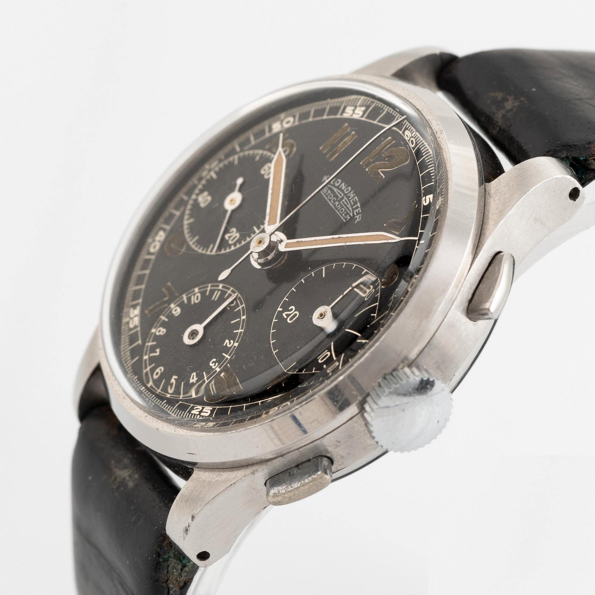 Kronometer Stockholm, chronograph, ca 1940.
