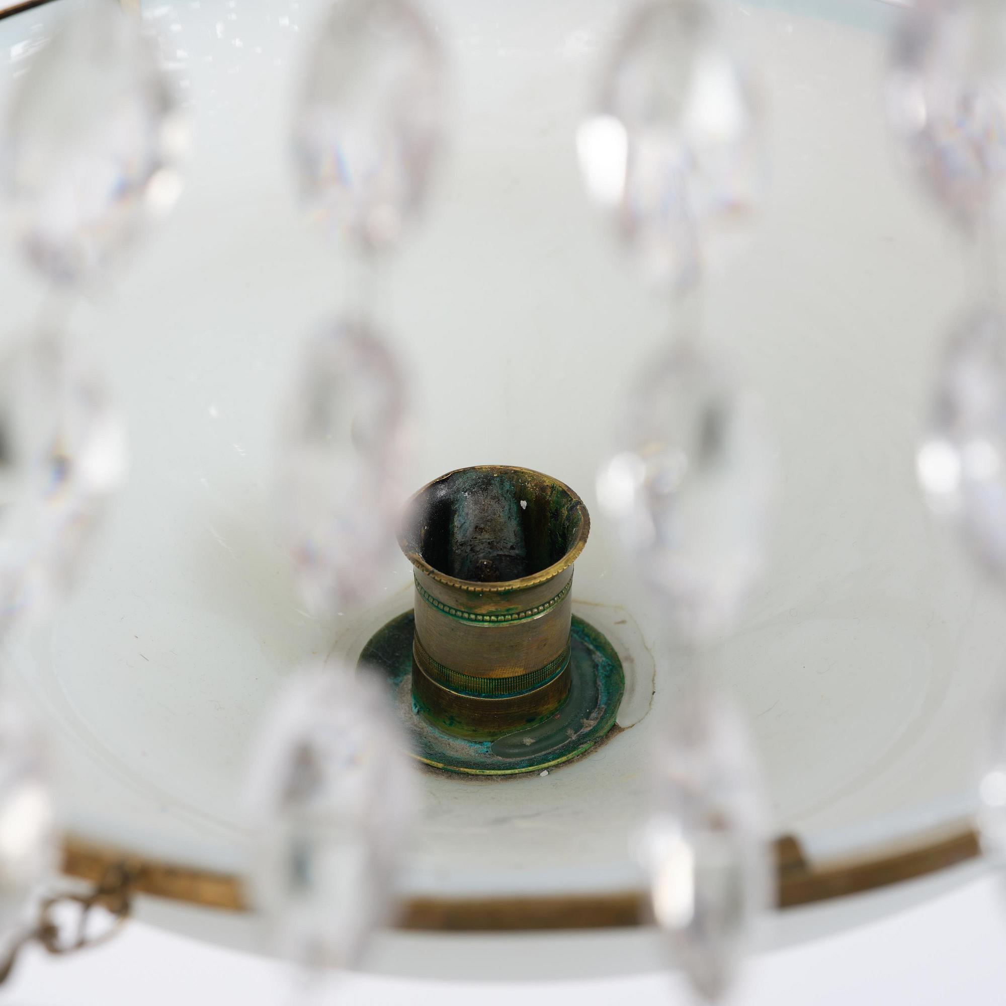 A late Gustavian five-light chandelier, late 18th century.