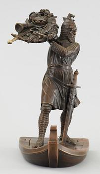 JOHANN HIRT, Brunpatinerad brons.