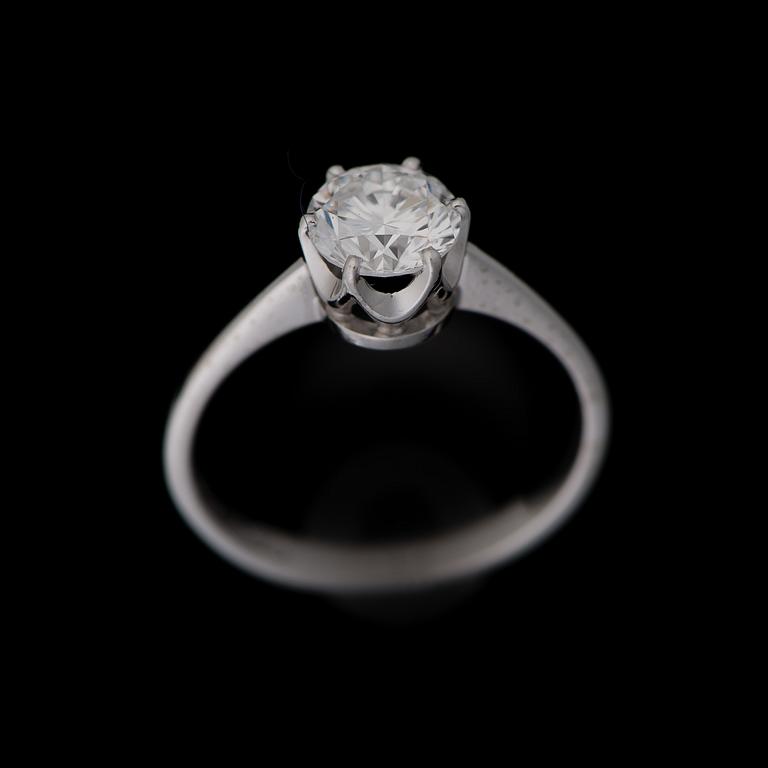 A RING, brilliant cut diamond, 18K white gold.