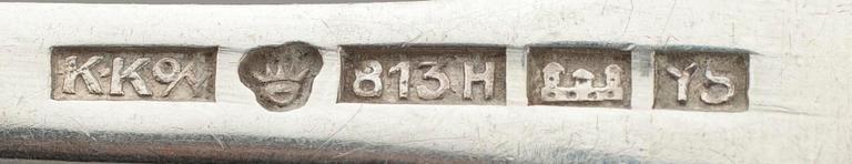 BESTICK, 13 delar, silver, "Musslan" ja "Chippendale", Tavastehus, Finland 1928 - 1976. Tot. vikt 580 g.