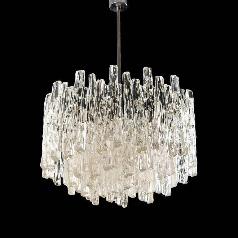 TAKLAMPA, akryl och metall, 1970-tal. Totalhöjd 79 cm.