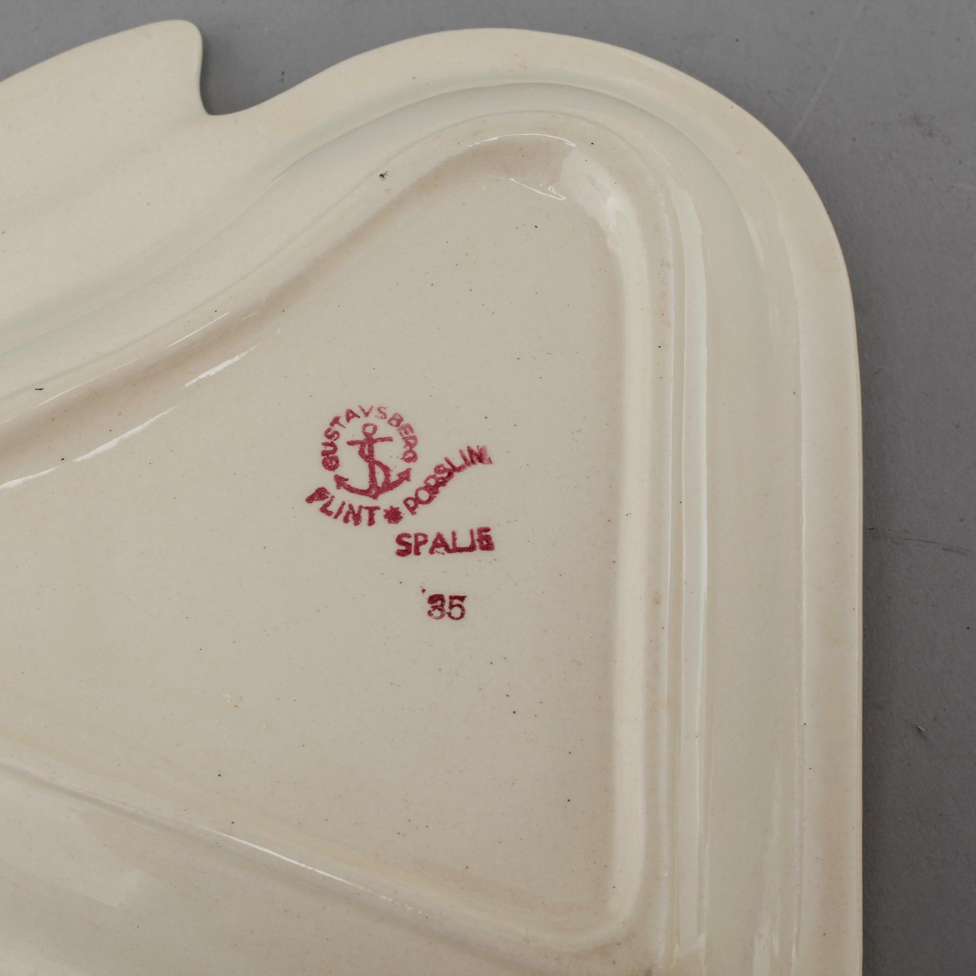 An earthenware tableware set of 62 pcs, 'Spaljé', designed by Wilhelm Kåge for Gustavsberg, around mid 20th century.