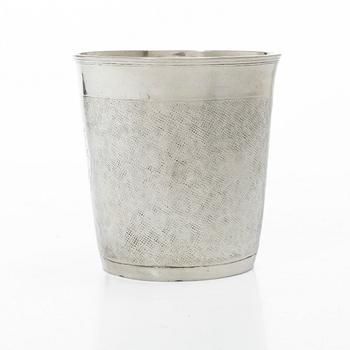 A Danish 18th century silver beaker, mark of Johan Mehl, Viborg (active 1725-1765).