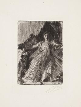 704. Anders Zorn, ANDERS ZORN, etching (II state of II), 1898 (edition 18-20 copies), signed in pencil.