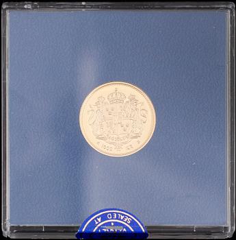 GULDMYNT, Kung Carl XVI Gustaf 50 år, 1000 kronor, 1996. Vikt ca 5,8 gram.