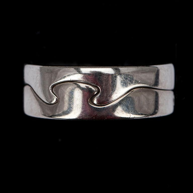 RING, vitguld 18K, "Fusion" Nina Koppel, Georg Jensen Danmark. Vikt 15,9 g.