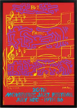 Keith Haring + Andy Warhol, "20 th Monteaux jazz festival July 3rd - 19th 86".