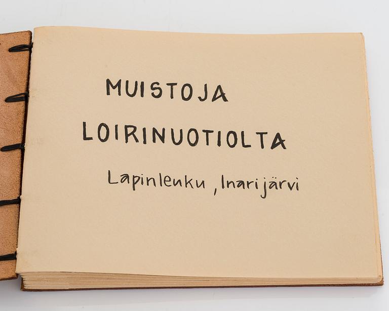 Guest book, "Muistoja Loirinuotiolta".