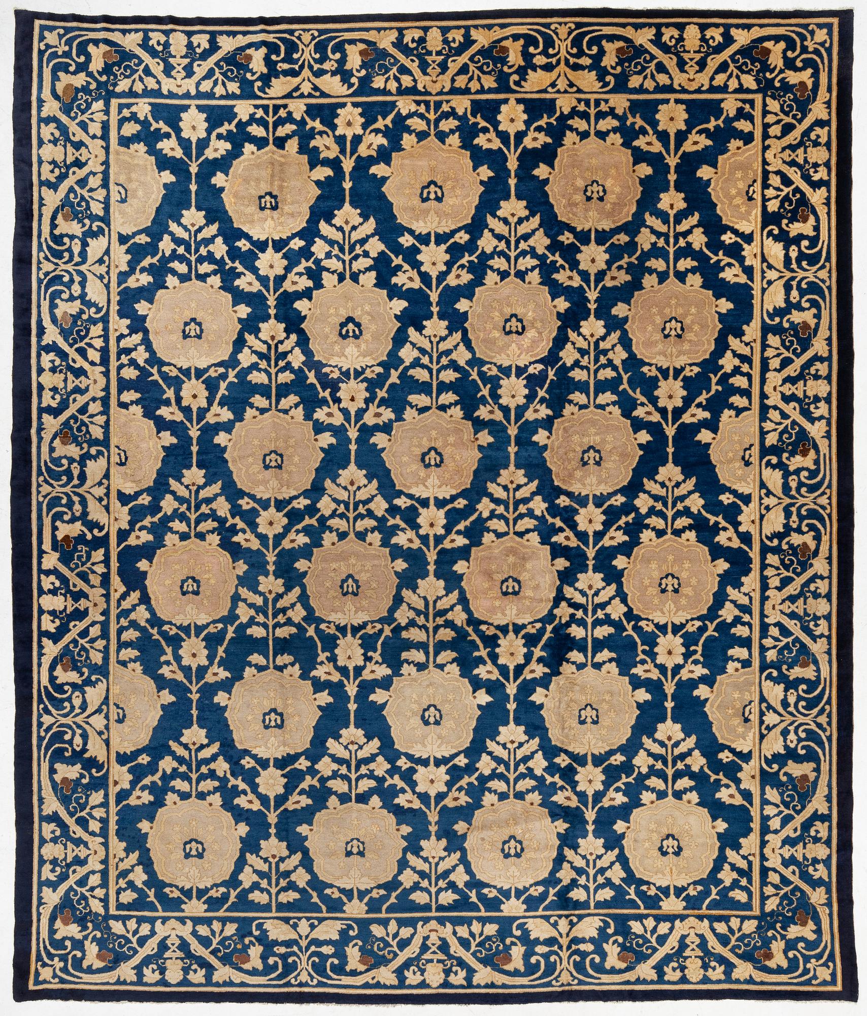 An antique Peking carpet, north China, c. 438 x 373 cm.