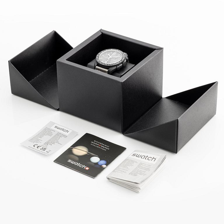 Swatch/Omega, MoonSwatch, Mission to Mercury, chronograph, wristwatch, 42 mm.