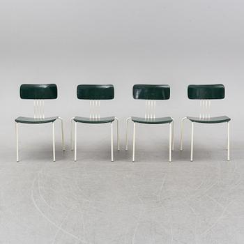 Sigurd Persson, a set of four '502' chairs, Åry Stålmöbler, Örsjö, circa 1970.