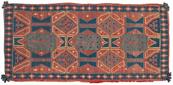 Åkdyna, "Träd och timglas", rölakan, ca 102 x 48 cm, Skytts eller Oxie härad, Skåne, 1700-talets sista kvartal.