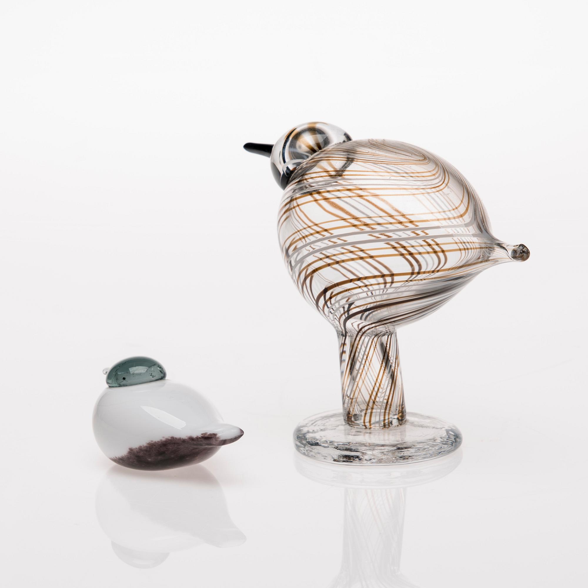FIGURINER, 2 st, glas, signerade O. Toikka Nuutajärvi.