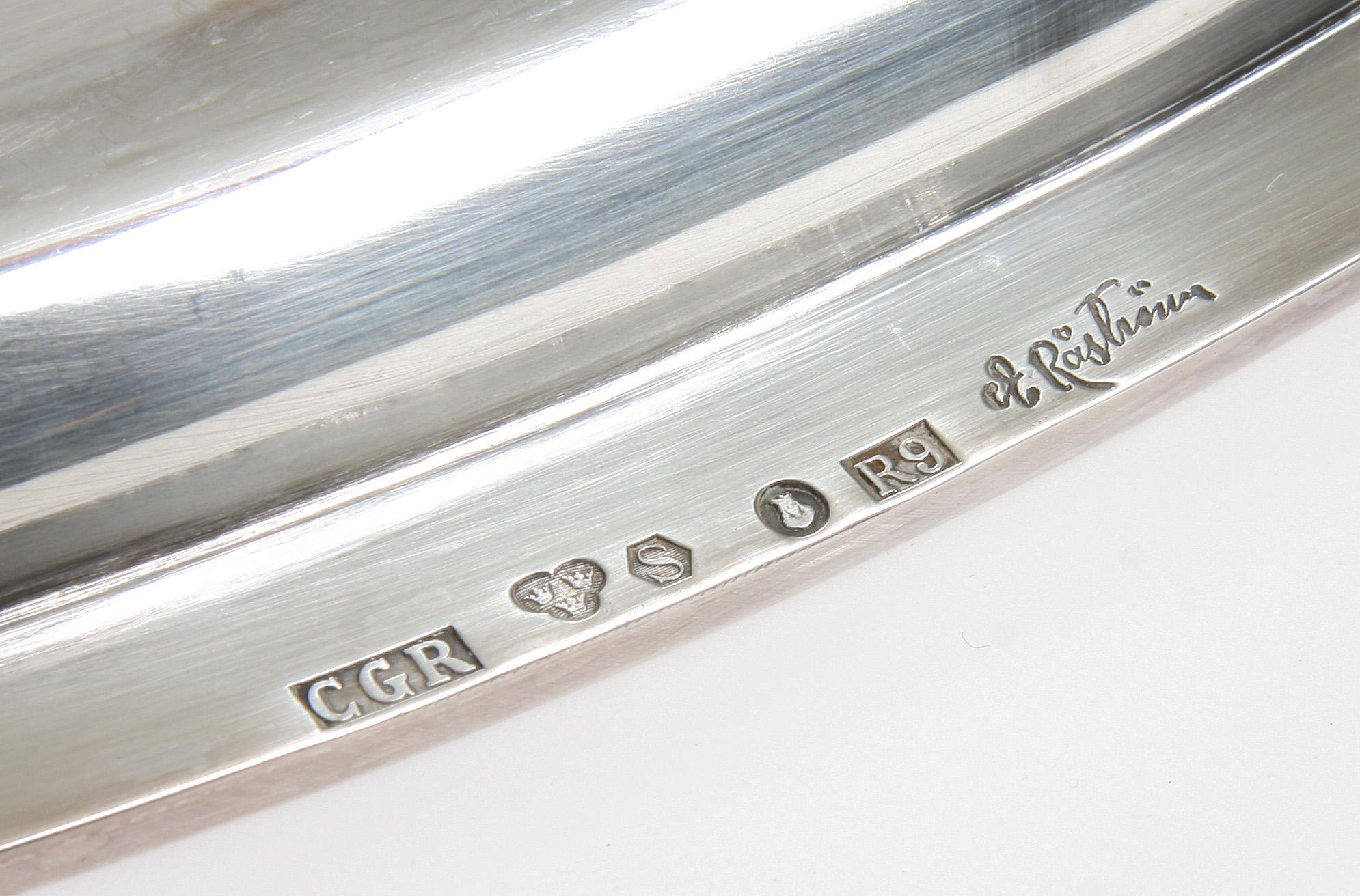 BRICKA, silver, Eric Råström för firma C G Råström Stockholm, 1953. 1723 g.