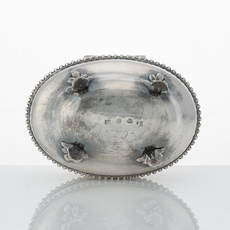 A Swedish Rococo silver sugar casket, mark of Anders Schotte, Uddevalla 1787.