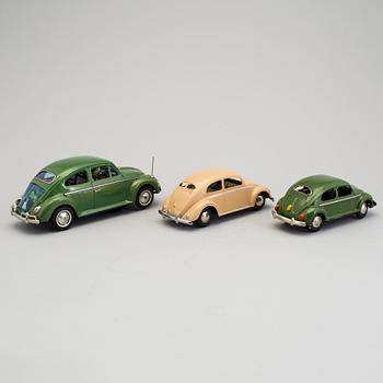 VOLKSWAGEN SEDAN, 3 stycken, bland annat Bandai och Arnold, 1950/60-tal.