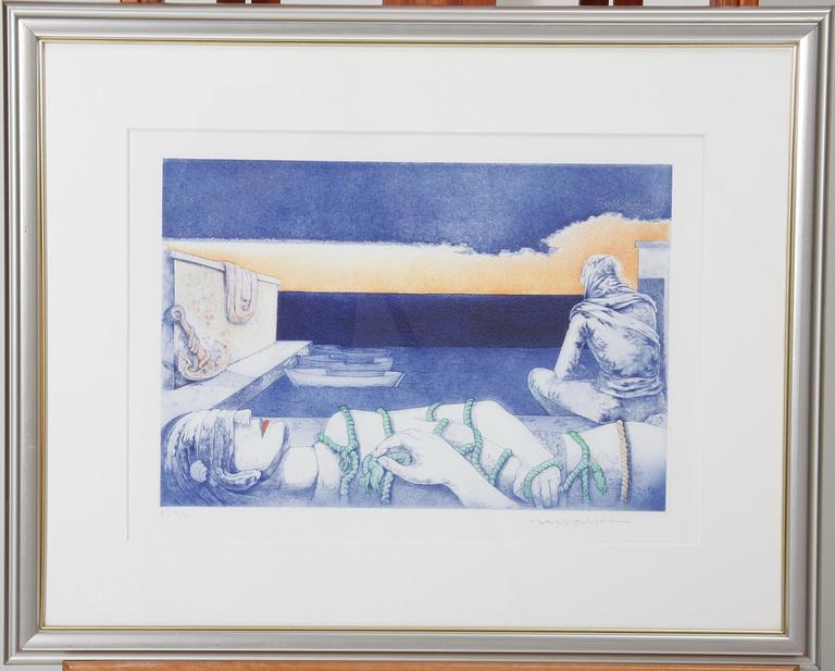 OLSSON, AXEL. Litografi. Monogram sign. o numr. 8/40.